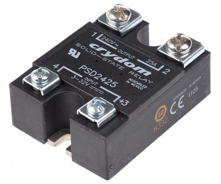 PSD2425 Sensata Crydom Solid State Relay, 25 A rms Load, Panel Mount, 280 V rms Load, 32 V Control