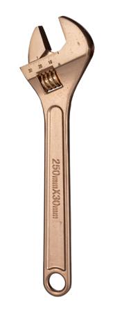NSB001-250 Bahco Adjustable Spanner, 250 mm Overall, 30mm Jaw Capacity, Metal Handle, Non-Sparking