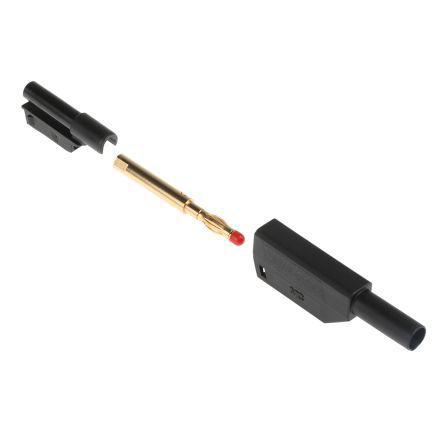 22-2380-21-22-1203 Multi Contact, Black 4mm Banana Plug, Gold Plated, 1kV, 32A