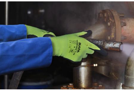 34710039 Mapa TEMP-DEX 710 Yellow Nitrile Heat Resistant Work Gloves, Size 9, Nitrile Foam Coating