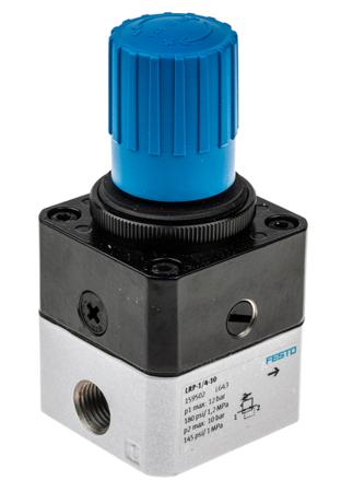 LRP-1/4-10 Festo G 1/4 Pneumatic Regulator - 0.1bar to 10bar, 1/4in, 12bar max. input, 159502