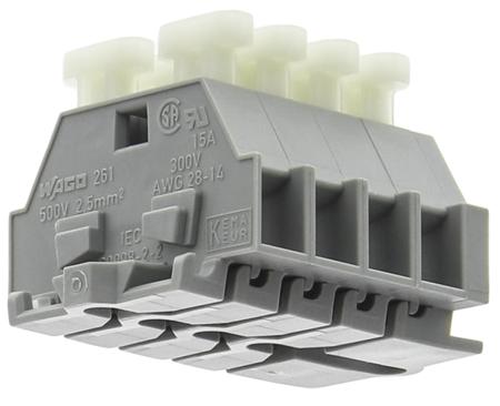 50077016 Wago Non-Fused Terminal Block, 4 Way/Pole, 2.5 mm², Nylon, 630 V