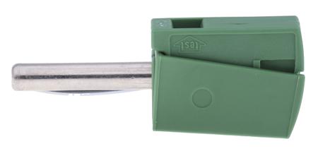 215-411 Wago, Green 4mm Banana Plug, Nickel Plated, 42V, 20A
