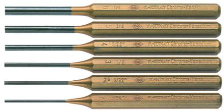 T3328S CK 6-Piece Punch Set, Parallel Pin Punch, 2.5 mm, 2 mm, 3 mm, 4 mm, 5 mm, 6 mm Shank, 75 mm Overall