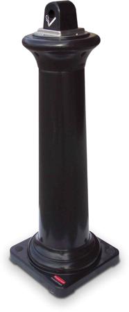FG9W3000BLA Rubbermaid Commercial Products Black Galvanised Steel Base Mount Cigarette Bins, 357mm x 1.03m x 357mm