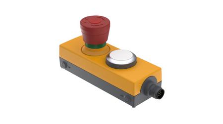 1.22.114.392/0200 RAFI E-BOX M12 Series Latching Emergency Stop Push Button, Screw Mount, 40mm Cutout, 2NC + 1NO, IP65