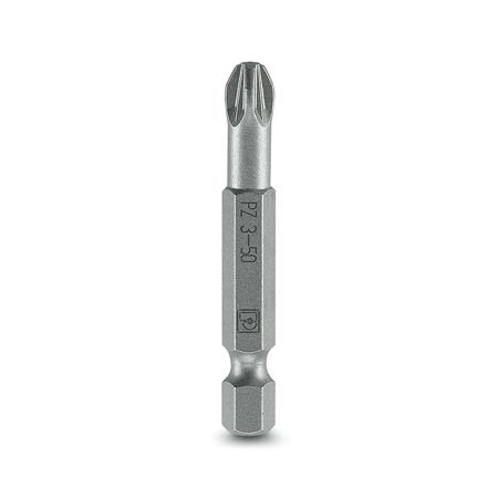 1212593 Phoenix Contact Pozidriv Driver Bit, PZ 3 x 50 mm Tip, 1/4 in Drive, Pozidriv Drive, 70 mm Overall