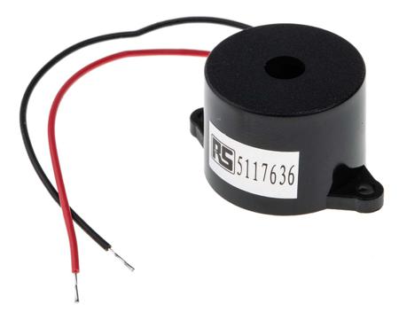 171-0859 RS PRO 90dB Panel Mount Continuous Internal Piezo Buzzer, 33 x 23 x 17mm, 3V dc Min, 16V dc Max