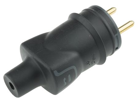 0 504 45 Legrand French Mains Connector, 16A Black, Cable Mount Rubber Screw, 250 V