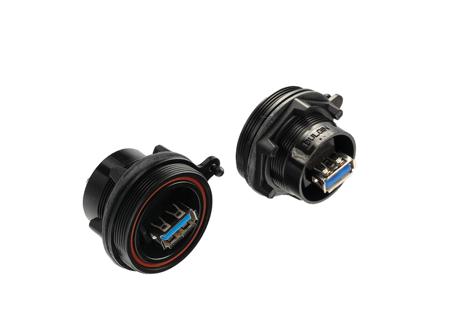 PX0842/A3 Bulgin Straight, Panel Mount, Socket- Single Port Type Type A 3 IP68 USB Connector