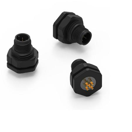 643110100404 Industrial Circular Connectors, 4 Contacts, Panel Mount, M12 Connector, Plug, Male, IP68, WR-CIRC Series