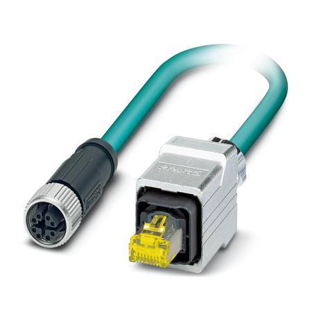 1080738 Phoenix Contact M12, RJ45, 1 m Ethernet Cable Screened Polyurethane Sheath