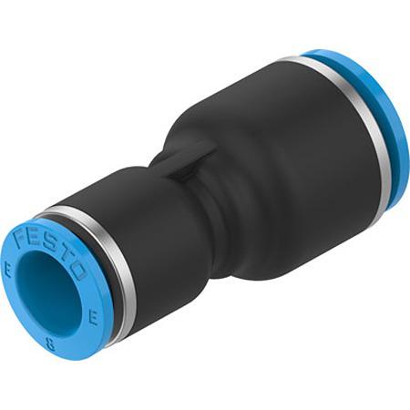NPQE-D-Q10-Q8-F1A-P10 Festo NPQE-D Series Push-in Fitting, Push In 10 mm to Push In 8 mm, Tube-to-Tube Connection Style,