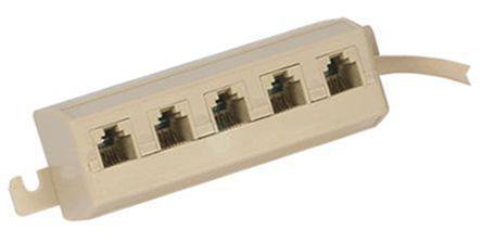 DSPLIT Hoffman Enclosures RJ11, RJ12 Splitter, 5 Port