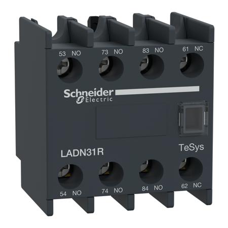 LADN31R Auxiliary Contact Block, 4 Contact, 3NO/1NC, Screw Mount, TeSys Deca LADN