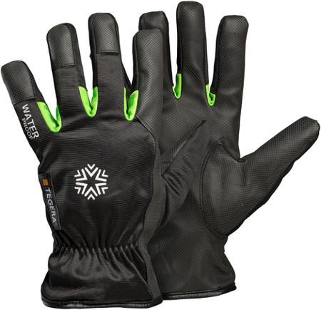 518-8 Tegera TEGERA Black, Green Synthetic Leather Cold Resistant Work Gloves, Size 8