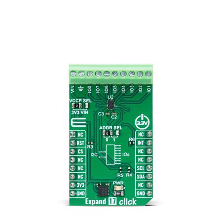 MIKROE-6054 MikroElektronika 8 Bit I/O Expander From Texas Instruments TCAL6408 8 bit Expansion Module for And LEDs, Applications