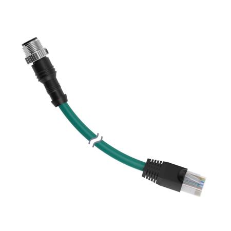 STP-M12D-415 Banner Male 4 way M12 to Male 8 way RJ45 Cordset, 4.9 m