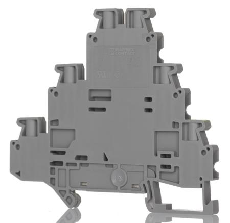 3214291 Phoenix Contact  UT 2.5-PE/L/N Series Grey, 2.5mm², Triple-Level, Screw Termination