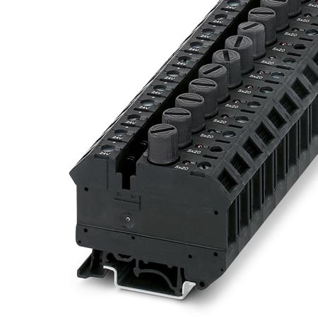 3005138 Phoenix Contact  UK 10-DREHSILED 24 (5X20) Series Black, Single-Level, Screw Termination, Fused