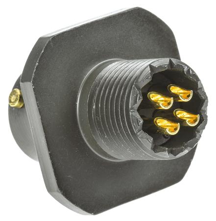 62GB-51T08-04SN Amphenol, 62GB 4 Way Cable Mount MIL Spec Circular Connector Receptacle, Socket Contacts,Shell Size 8, Bayonet