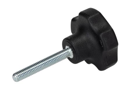 199-272 RS PRO Black Thermoplastic Multiple Lobes Clamping Knob, M6 x 40, Threaded Mount