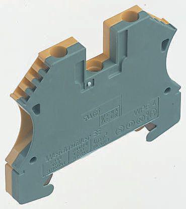 1010100000 Weidmüller 2-Way WPE 4 Earth Block, 10 → 22 AWG Wire, Screw Down, Wemid Housing, ATEX