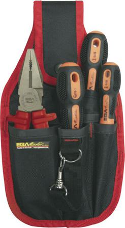 76678 Ega-Master  5-Piece Electronics Plier Set, Flat, Straight Tip, VDE/1000V, 320 mm Overall
