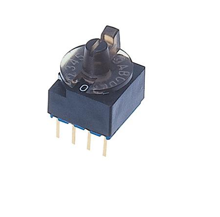 S-1210A Nidec Components S-1000A, 16 Position, Hexadecimal Rotary Switch, 100 mA, Pin