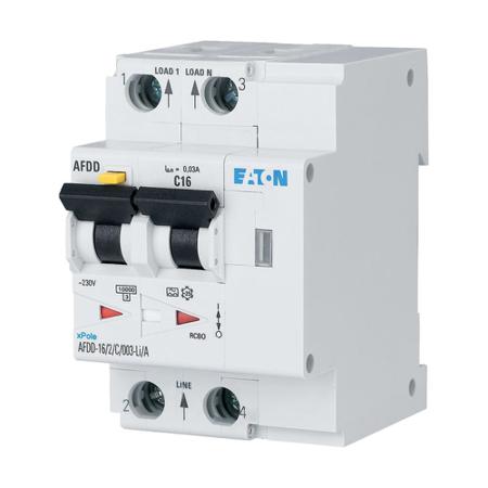 187278 AFDD-25/2/B/003-F Eaton AFDD, 25A Current Rating, 2P Poles, 30mA Trip Sensitivity, Type B, Eaton Moeller Range