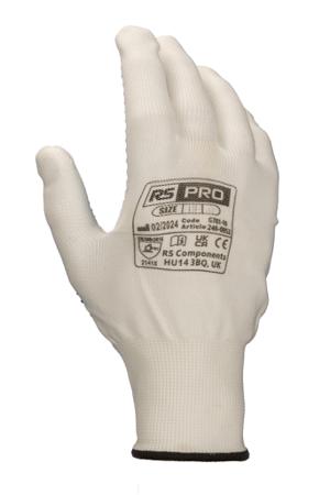 G781-08 RS PRO White Polyester General Purpose Gloves, Size 8, Medium, PVC dots Coating