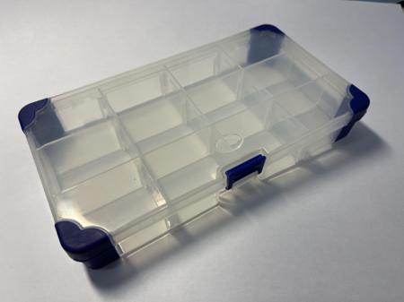 124-6590 RS PRO 12 Cell Polypropylene, Adjustable Compartment Box, 30mm x 200mm x 110mm