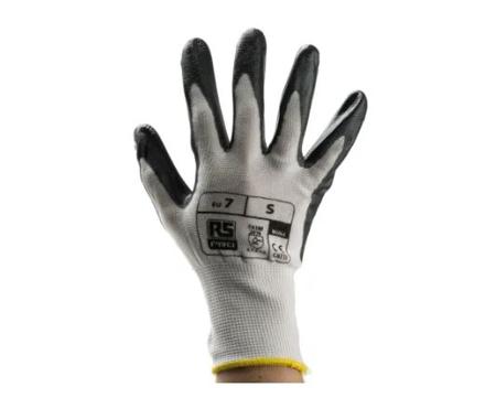 246-3357 Grey Abrasion Resistant Work Gloves, Size M, Nitrile Coating
