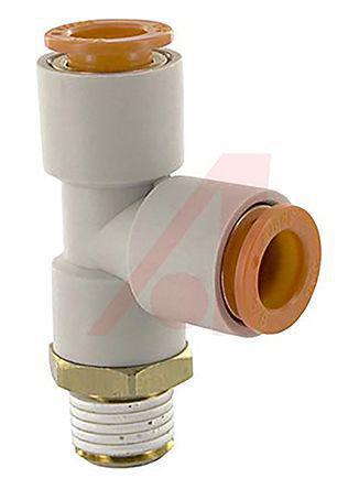 KQ2Y11-U02 SMC Pneumatic Tee Threaded-to-Tube Adapter, 1/4 x 3/8in x 3/8in, 1 MPa