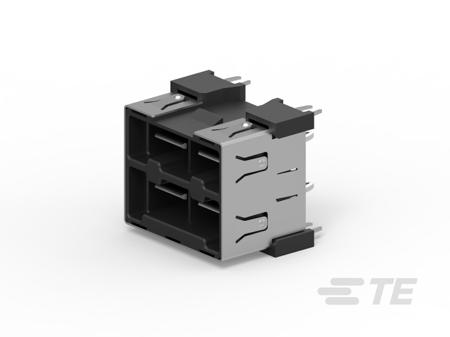 2173211-2 ELCON MINI 4P VERT HEADER,SHIELDED,P/F