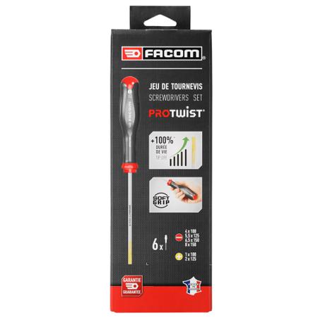 ATP-J6PB Facom Screwdriver Set, 6 Piece - Engineers Slotted; Phillips