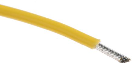 5856 YL005 Alpha Wire Hook-up Wire TEFLON Series Yellow 0.62 mm² Hook Up Wire, 20 AWG, 19/0.20 mm, 30m, PTFE Insulation,