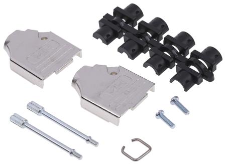 MHDTZK9-K MH Connectors MHDTZK Series Zinc D Sub Backshell, 9 Way, Strain Relief