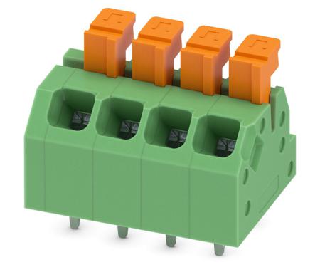 1864309 Phoenix Contact SPTAF 1/ 4-3.5-LL Series PCB Terminal Block, 4-Contact, 3.5mm Pitch, Through Hole Mount, 2-Row