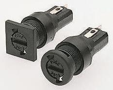 FX0357 Bulgin 10A Panel Mount Fuse Holder for 5 x 20mm Fuse, 1P, 250V ac