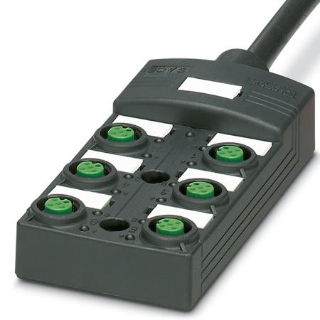1452495 Phoenix Contact SACB Series Sensor Box, M12, 10m cable, 5 way, 6 port