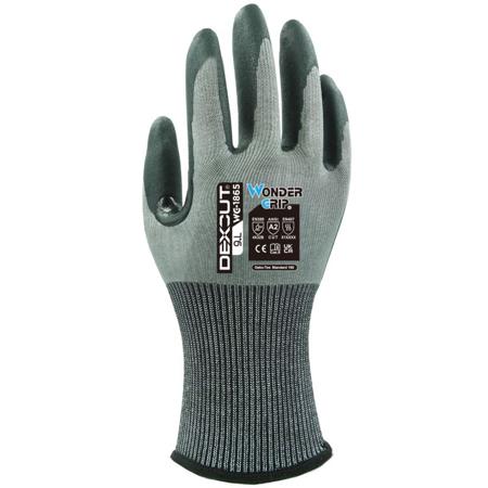 WG18651012 Wonder Grip DEXCUT Green HPPE, Mineral Fibre, Nylon, Polyester, Spandex Work Glove, Size 10, Nitrile Coating