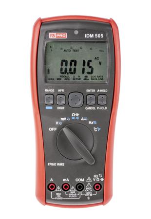 124-2010 RS PRO IDM505 Handheld Digital Multimeter, True RMS, 10A ac Max, 10A dc Max, 1000V ac Max - RS Calibrated