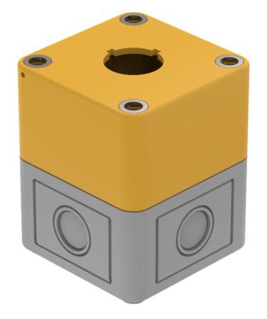 704.945.7 EAO Grey Plastic 4 Enclosure - 1 Hole 22.3mm Diameter