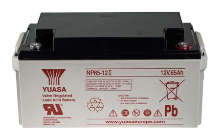 NP65-12I Yuasa 12V Insert M6 Sealed Lead Acid Battery, 65Ah