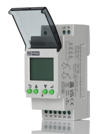 223-7789 RS PRO Voltage Monitoring Relay, 3 Phase, DPDT, DIN Rail