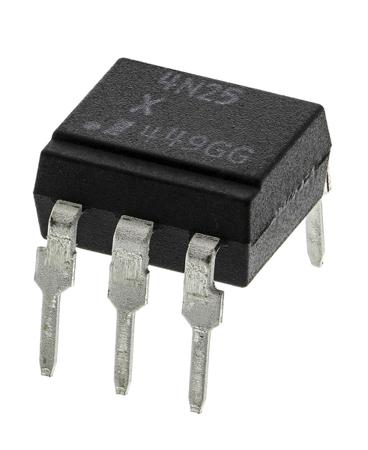 4N25 Isocom  DC Input Transistor Output Optocoupler, Through Hole, 6-Pin PDIP