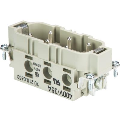 70-210-0653-0 Wieland Male Insert, 35A, Male, 70 Series, 6 Contacts