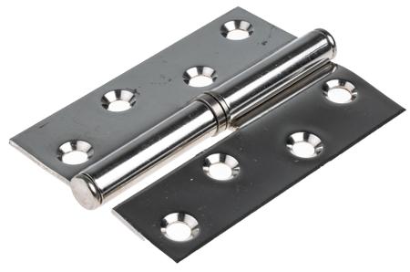 665-9942 RS PRO Stainless Steel Butt Hinge with a Lift-off Pin, 102mm x 78mm x 2.5mm