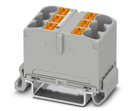1082479 Phoenix Contact Distribution Block, 6 Way, 90A, 800 V, Grey